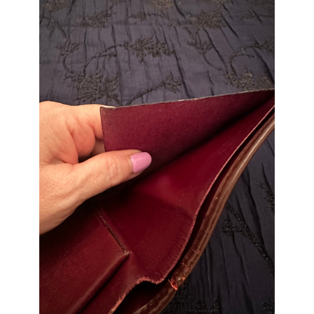 Dior Beige and Burgundy Canvas & Leather Bifold Wallet - Picture 8 of 15